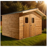 Abri Therma 10,60m² en bois thermo traité et toit en acier HABRITA Ma boutique